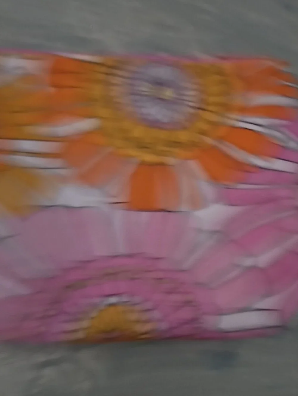 Clinique Pink Orange Floral Cosmetic Bag